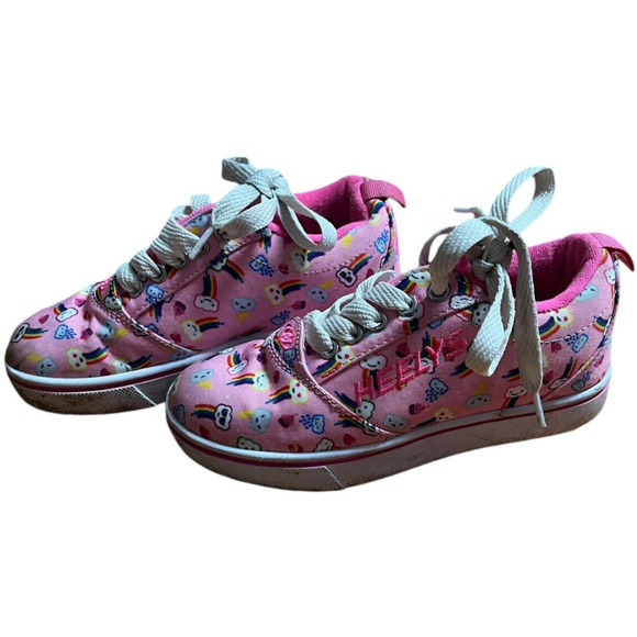 HEELYS Pink Rainbow Youth Size 1 Wheels, No Tool - Picture 1 of 7